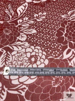 Floral Collage Printed Crinkled Silk Chiffon - Red / Off-White 14 Floral Collage Printed Crinkled Silk Chiffon - Red / Off-White -Fabrics And Fabrics Store 15673 5
