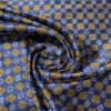 Ornate Grid Silk Necktie Jacquard Brocade - Navy / Golden-Turmeric / Sky Blue / Red -Fabrics And Fabrics Store 15712 1