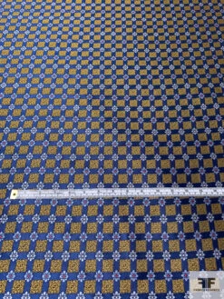 Ornate Grid Silk Necktie Jacquard Brocade - Navy / Golden-Turmeric / Sky Blue / Red 16 Ornate Grid Silk Necktie Jacquard Brocade - Navy / Golden-Turmeric / Sky Blue / Red -Fabrics And Fabrics Store 15712 5
