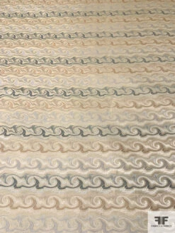 Wave Design Silk Necktie Jacquard Brocade - Beige / Greys 15 Wave Design Silk Necktie Jacquard Brocade - Beige / Greys -Fabrics And Fabrics Store 15715 4