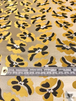 Floral Silk Necktie Jacquard Brocade - Antique Yellow / Black / Champagne 11 Floral Silk Necktie Jacquard Brocade - Antique Yellow / Black / Champagne -Fabrics And Fabrics Store 15721 5