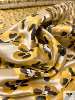 Floral Silk Necktie Jacquard Brocade - Antique Yellow / Black / Champagne 17 Floral Silk Necktie Jacquard Brocade - Antique Yellow / Black / Champagne -Fabrics And Fabrics Store 15721 8