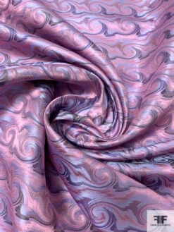 Wave Design Silk Necktie Jacquard Brocade - Antique Pink / Purple / Sky Blue -Fabrics And Fabrics Store 15725 1