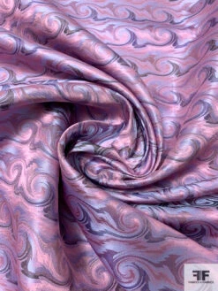 Wave Design Silk Necktie Jacquard Brocade - Antique Pink / Purple / Sky Blue -Fabrics And Fabrics Store 15725 2