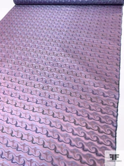 Wave Design Silk Necktie Jacquard Brocade - Antique Pink / Purple / Sky Blue -Fabrics And Fabrics Store 15725 6