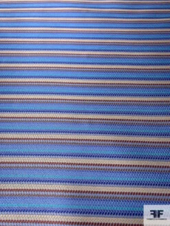 Pixel Striped Silk Necktie Jacquard Brocade - Blues / Turquoise / Browns / Beige 14 Pixel Striped Silk Necktie Jacquard Brocade - Blues / Turquoise / Browns / Beige -Fabrics And Fabrics Store 15726 3