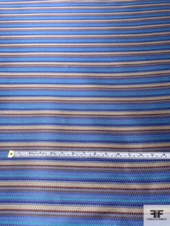 Pixel Striped Silk Necktie Jacquard Brocade - Blues / Turquoise / Browns / Beige 15 Pixel Striped Silk Necktie Jacquard Brocade - Blues / Turquoise / Browns / Beige -Fabrics And Fabrics Store 15726 4