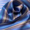 Pixel Striped Silk Necktie Jacquard Brocade - Blues / Turquoise / Browns / Beige -Fabrics And Fabrics Store 15726 8
