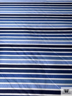 Horizontal Striped Silk Necktie Jacquard Brocade - Navy / Blues / Off-White 15 Horizontal Striped Silk Necktie Jacquard Brocade - Navy / Blues / Off-White -Fabrics And Fabrics Store 15727 4