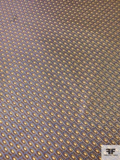 Wavy Oval Silk Necktie Jacquard Brocade - Hazy Maroon / Blue / Yellow -Fabrics And Fabrics Store 15732 3