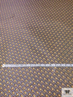 Wavy Oval Silk Necktie Jacquard Brocade - Hazy Maroon / Blue / Yellow -Fabrics And Fabrics Store 15732 4