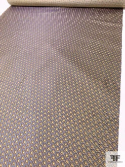 Wavy Oval Silk Necktie Jacquard Brocade - Hazy Maroon / Blue / Yellow -Fabrics And Fabrics Store 15732 6