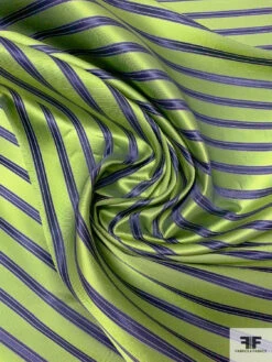 Horizontal Striped Silk Necktie Jacquard Brocade - Lime Green / Navy 13 Horizontal Striped Silk Necktie Jacquard Brocade - Lime Green / Navy -Fabrics And Fabrics Store 15737 1
