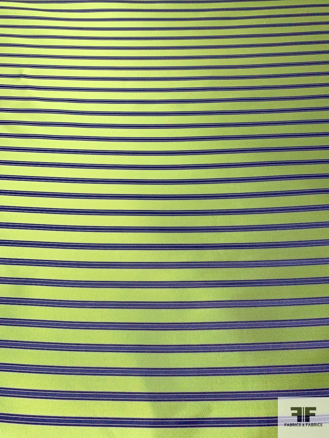 Horizontal Striped Silk Necktie Jacquard Brocade - Lime Green / Navy 7 Horizontal Striped Silk Necktie Jacquard Brocade - Lime Green / Navy - Image 5