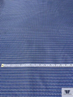 Ditsy Geometric Silk Necktie Jacquard Brocade - Blues / Dark Grey / Light Grey -Fabrics And Fabrics Store 15738 4