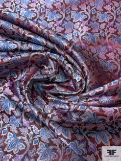 Floral Vines Silk Necktie Jacquard Brocade - Burgundy / Carolina Blues / Light Purple 13 Floral Vines Silk Necktie Jacquard Brocade - Burgundy / Carolina Blues / Light Purple -Fabrics And Fabrics Store 15739 1