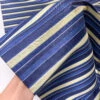 Horizontal Striped Silk Necktie Jacquard Brocade - Navy / Pastel Yellow -Fabrics And Fabrics Store 15743 8