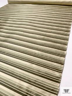 Horizontal Striped Silk Necktie Jacquard Brocade - Olive Greens / Beige / Light Gold 14 Horizontal Striped Silk Necktie Jacquard Brocade - Olive Greens / Beige / Light Gold -Fabrics And Fabrics Store 15746 7