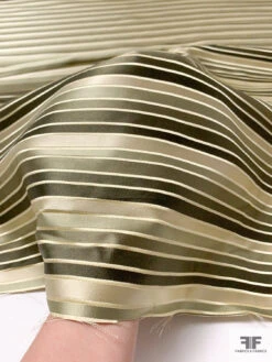 Horizontal Striped Silk Necktie Jacquard Brocade - Olive Greens / Beige / Light Gold 15 Horizontal Striped Silk Necktie Jacquard Brocade - Olive Greens / Beige / Light Gold -Fabrics And Fabrics Store 15746 8