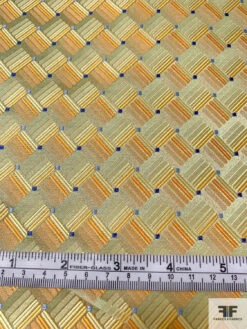 Geometric Basket Silk Necktie Jacquard Brocade - Orange / Yellow / Olive-Gold / Blue 15 Geometric Basket Silk Necktie Jacquard Brocade - Orange / Yellow / Olive-Gold / Blue -Fabrics And Fabrics Store 15749 6