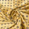 Small Floral Grid Silk Necktie Jacquard Brocade - Yellow / Navy / Blue