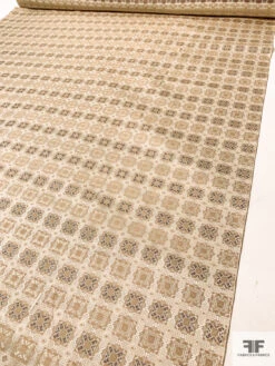 Geometric Mosaic Silk Necktie Jacquard Brocade - Tan / Beige / Light Gold / Brown 16 Geometric Mosaic Silk Necktie Jacquard Brocade - Tan / Beige / Light Gold / Brown -Fabrics And Fabrics Store 15755 7