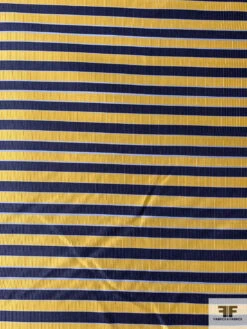Horizontal Striped Silk Necktie Jacquard Brocade - Yellow-Gold / Navy / Blue 13 Horizontal Striped Silk Necktie Jacquard Brocade - Yellow-Gold / Navy / Blue -Fabrics And Fabrics Store 15759 4