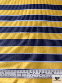 Horizontal Striped Silk Necktie Jacquard Brocade - Yellow-Gold / Navy / Blue 15 Horizontal Striped Silk Necktie Jacquard Brocade - Yellow-Gold / Navy / Blue -Fabrics And Fabrics Store 15759 6