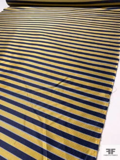 Horizontal Striped Silk Necktie Jacquard Brocade - Yellow-Gold / Navy / Blue 16 Horizontal Striped Silk Necktie Jacquard Brocade - Yellow-Gold / Navy / Blue -Fabrics And Fabrics Store 15759 7