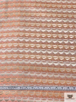 Tentacle Web Silk Necktie Jacquard Brocade - Copper-Orange / Tan / White 14 Tentacle Web Silk Necktie Jacquard Brocade - Copper-Orange / Tan / White -Fabrics And Fabrics Store 15761 5