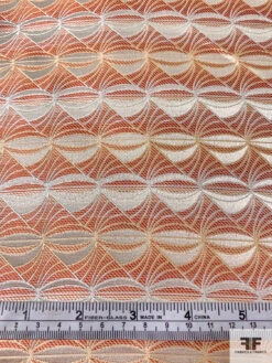 Tentacle Web Silk Necktie Jacquard Brocade - Copper-Orange / Tan / White 15 Tentacle Web Silk Necktie Jacquard Brocade - Copper-Orange / Tan / White -Fabrics And Fabrics Store 15761 6