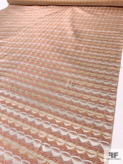 Tentacle Web Silk Necktie Jacquard Brocade - Copper-Orange / Tan / White 16 Tentacle Web Silk Necktie Jacquard Brocade - Copper-Orange / Tan / White -Fabrics And Fabrics Store 15761 7