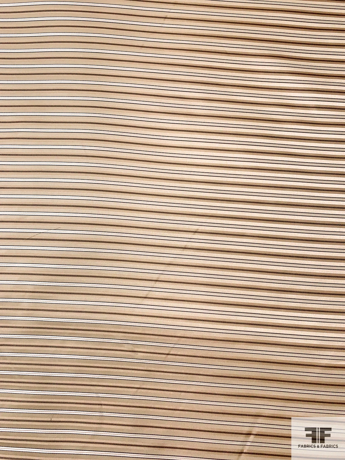 Horizontal Striped Silk Necktie Jacquard Brocade - Beige / Tan / White / Navy 6 Horizontal Striped Silk Necktie Jacquard Brocade - Beige / Tan / White / Navy - Image 4