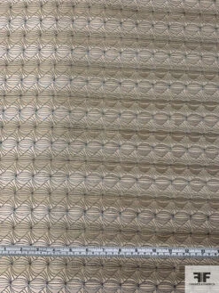 Tentacle Web Silk Necktie Jacquard Brocade - Light Ecru / Grey -Fabrics And Fabrics Store 15766 5