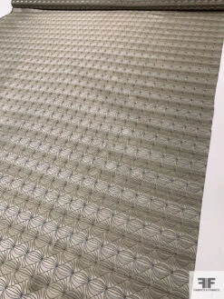 Tentacle Web Silk Necktie Jacquard Brocade - Light Ecru / Grey -Fabrics And Fabrics Store 15766 7