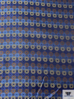 Linked Floral Silk Necktie Jacquard Brocade - Blue / Copper / Antique Yellow 13 Linked Floral Silk Necktie Jacquard Brocade - Blue / Copper / Antique Yellow -Fabrics And Fabrics Store 15767 4