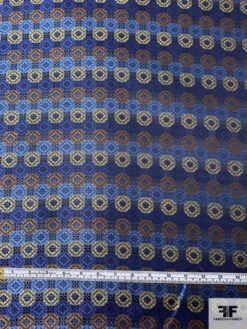 Linked Floral Silk Necktie Jacquard Brocade - Blue / Copper / Antique Yellow 14 Linked Floral Silk Necktie Jacquard Brocade - Blue / Copper / Antique Yellow -Fabrics And Fabrics Store 15767 5