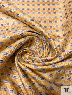 Circle Lattice Silk Necktie Jacquard Brocade - Yellow-Gold / Blue / White 12 Circle Lattice Silk Necktie Jacquard Brocade - Yellow-Gold / Blue / White -Fabrics And Fabrics Store 15794 2