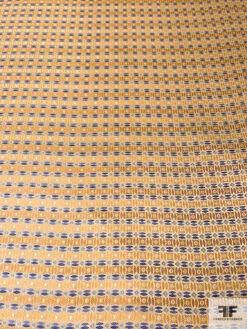Circle Lattice Silk Necktie Jacquard Brocade - Yellow-Gold / Blue / White 14 Circle Lattice Silk Necktie Jacquard Brocade - Yellow-Gold / Blue / White -Fabrics And Fabrics Store 15794 3