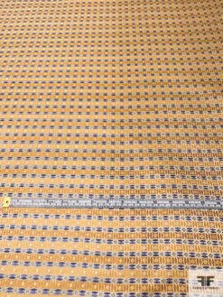 Circle Lattice Silk Necktie Jacquard Brocade - Yellow-Gold / Blue / White 15 Circle Lattice Silk Necktie Jacquard Brocade - Yellow-Gold / Blue / White -Fabrics And Fabrics Store 15794 4