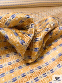 Circle Lattice Silk Necktie Jacquard Brocade - Yellow-Gold / Blue / White 17 Circle Lattice Silk Necktie Jacquard Brocade - Yellow-Gold / Blue / White -Fabrics And Fabrics Store 15794 8