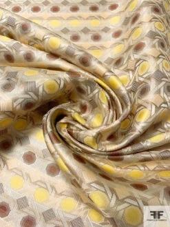 Geometric Lattice Silk Necktie Jacquard Brocade - Beige / Tan / Brown / Yellow 12 Geometric Lattice Silk Necktie Jacquard Brocade - Beige / Tan / Brown / Yellow -Fabrics And Fabrics Store 15795 2
