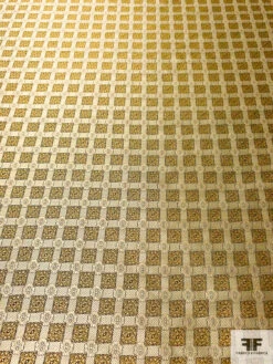 Ornate Grid Silk Necktie Jacquard Brocade - Yellow-Gold / Black 13 Ornate Grid Silk Necktie Jacquard Brocade - Yellow-Gold / Black -Fabrics And Fabrics Store 15796 3