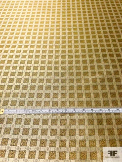 Ornate Grid Silk Necktie Jacquard Brocade - Yellow-Gold / Black 14 Ornate Grid Silk Necktie Jacquard Brocade - Yellow-Gold / Black -Fabrics And Fabrics Store 15796 4