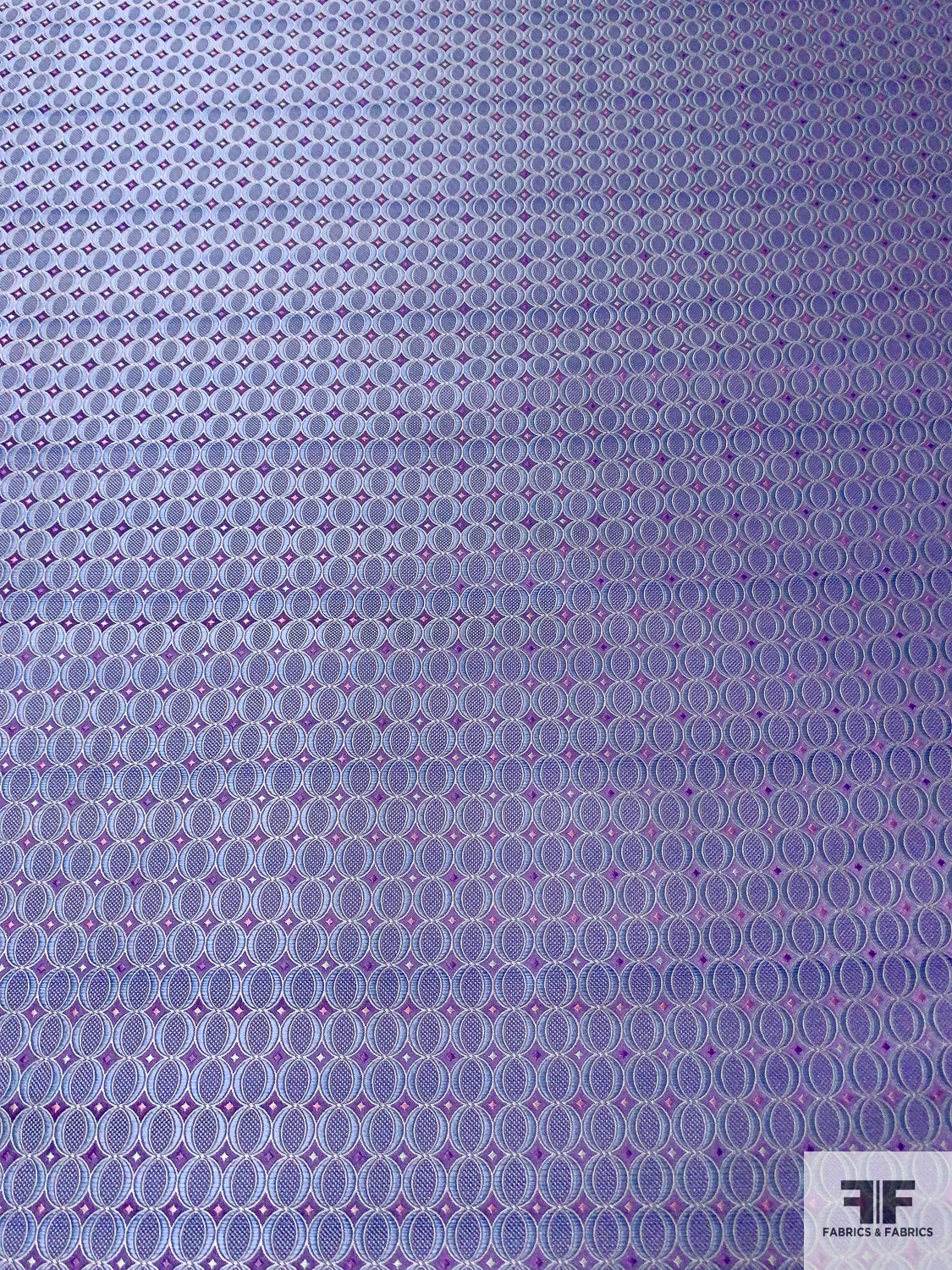 Oval Disc Silk Necktie Jacquard Brocade - Purple / Lavender / Light Blue 7 Oval Disc Silk Necktie Jacquard Brocade - Purple / Lavender / Light Blue - Image 5