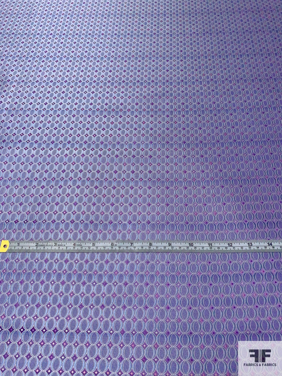 Oval Disc Silk Necktie Jacquard Brocade - Purple / Lavender / Light Blue 8 Oval Disc Silk Necktie Jacquard Brocade - Purple / Lavender / Light Blue - Image 6