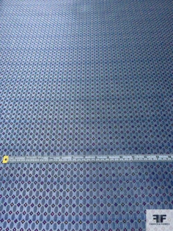 Oval Disc Silk Necktie Jacquard Brocade - Navy / Light Blue / Orchid Pinks -Fabrics And Fabrics Store 15801 4