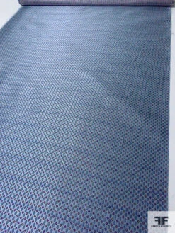 Oval Disc Silk Necktie Jacquard Brocade - Navy / Light Blue / Orchid Pinks -Fabrics And Fabrics Store 15801 6