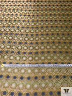 Geometric Lattice Silk Necktie Jacquard Brocade - Antique Green / Taupe / Ecru / Blue 16 Geometric Lattice Silk Necktie Jacquard Brocade - Antique Green / Taupe / Ecru / Blue -Fabrics And Fabrics Store 15808 5