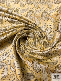 Paisley Silk Necktie Jacquard Brocade - Yellow / Black / Beige 13 Paisley Silk Necktie Jacquard Brocade - Yellow / Black / Beige -Fabrics And Fabrics Store 15810 1